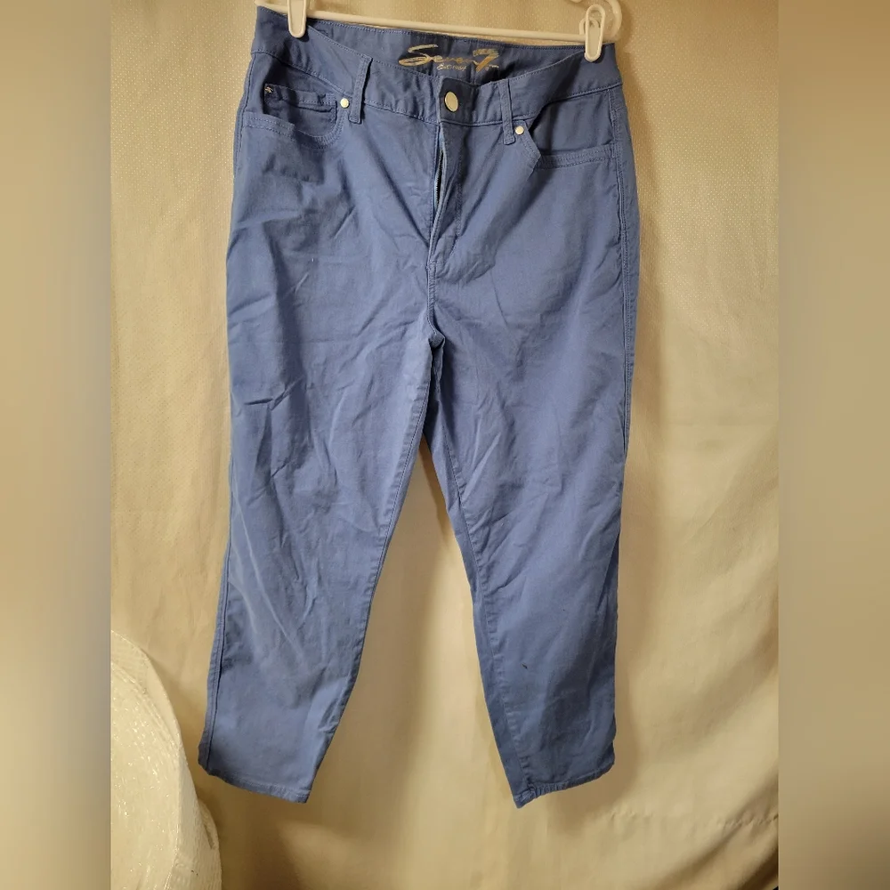 Seven7 High Rise Skinny Crop Ladies‎ Pants Skin-Fit Denim Size 16